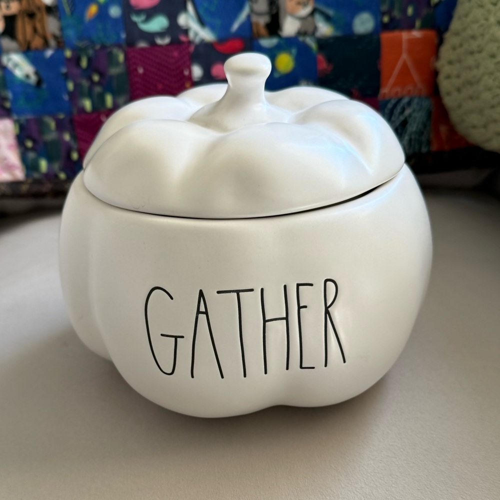 White Ceramic Pumpkin Jar